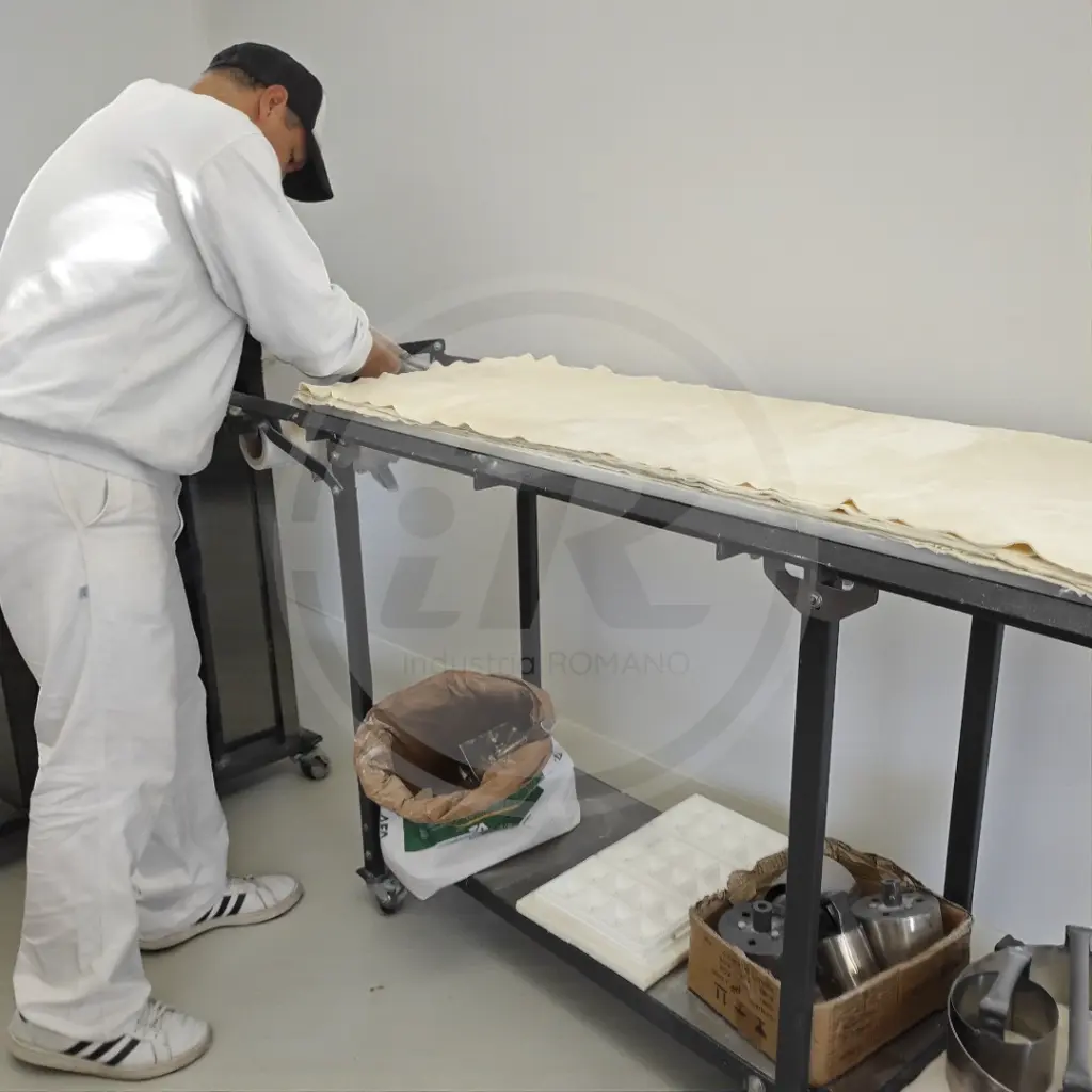 Vista preparando la maquina para corte de tapas empanadas COT403R - iR.webp